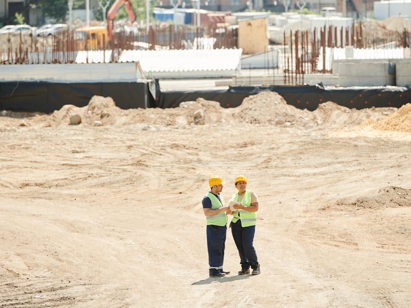 Tradesperson at work on a construction site
